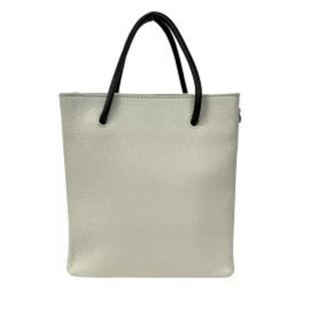 Balenciaga Tote Leather Shopping White Black Bag White Black